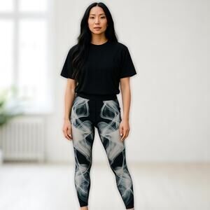 ULTRACOR Womens High Rise Leggings Sz Large Smoke Reflective Designer Athleisure